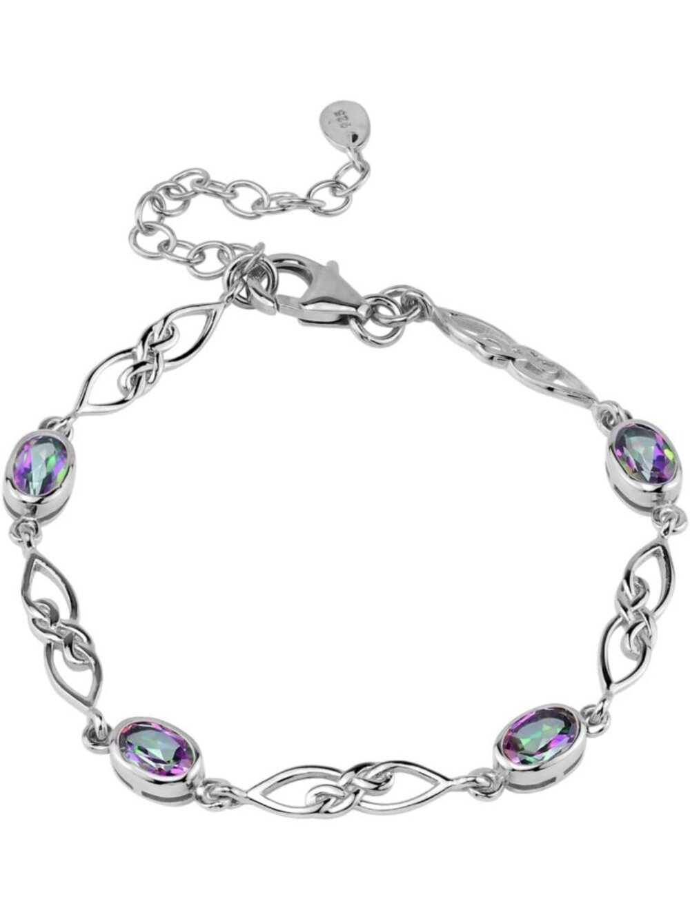 Adjustable Birthstone Bracelet in White/Yellow Gold Plated 925 Sterling Silver